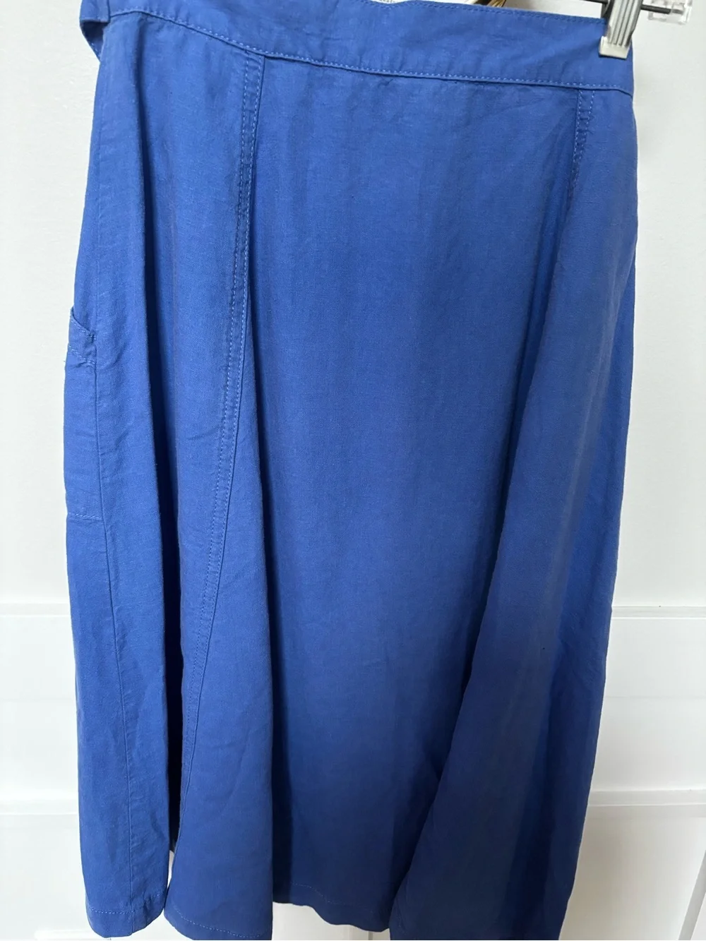 A.N.A blue button-front midi skirt  with tie